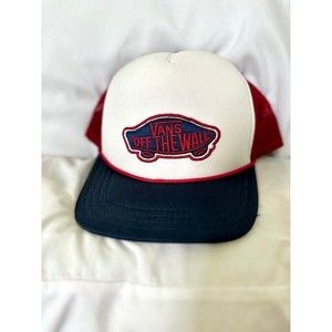 Vans Off The Wall Trucker Hat Navy/Red Snap Back